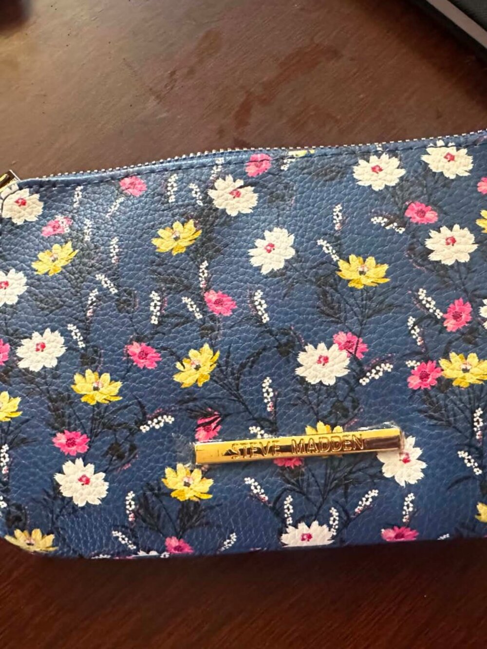 NWT Floral Multi-Zip Wristlet Wallet Clutch – Navy Blue